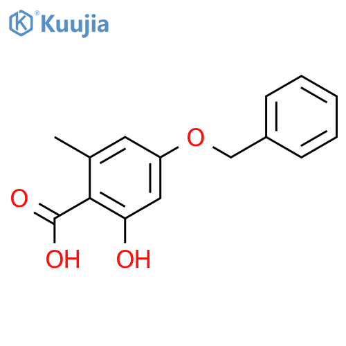 Benzoic acid, 2-hydroxy-6-methyl-4-(phenylmethoxy)- structure
