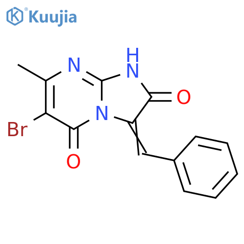 Imidazo[1,2-a]pyrimidine-2,5(1H,3H)-dione, 6-bromo-7-methyl-3-(phenylmethylene)- structure