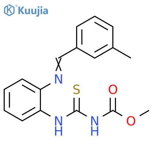 Carbamic acid,[[[2-[[(3-methylphenyl)methylene]amino]phenyl]amino]thioxomethyl]-,methyl ester structure
