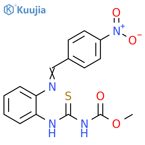 Carbamic acid,[[[2-[[(4-nitrophenyl)methylene]amino]phenyl]amino]thioxomethyl]-,methyl ester structure