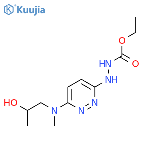 Hydrazinecarboxylicacid, 2-[6-[(2-hydroxypropyl)methylamino]-3-pyridazinyl]-, ethyl ester structure
