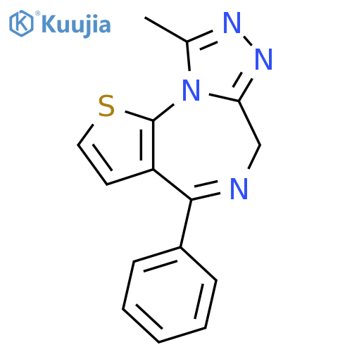 9-Methyl-4-phenyl-6H-thieno[3,2-f][1,2,4]triazolo[4,3-a][1,4]diazepine structure