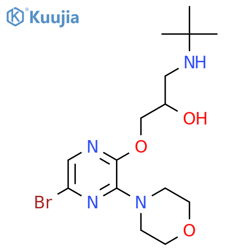 2-Propanol,1-[[5-bromo-3-(4-morpholinyl)pyrazinyl]oxy]-3-[(1,1-dimethylethyl)amino]- structure