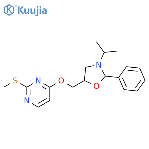 Pyrimidine,4-[[3-(1-methylethyl)-2-phenyl-5-oxazolidinyl]methoxy]-2-(methylthio)- structure