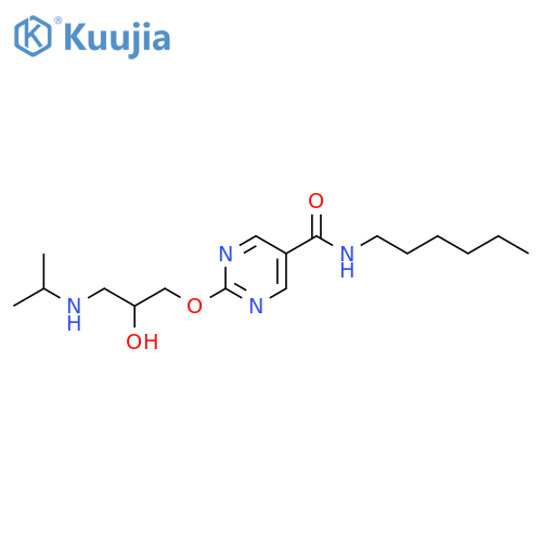 5-Pyrimidinecarboxamide,N-hexyl-2-[2-hydroxy-3-[(1-methylethyl)amino]propoxy]- structure