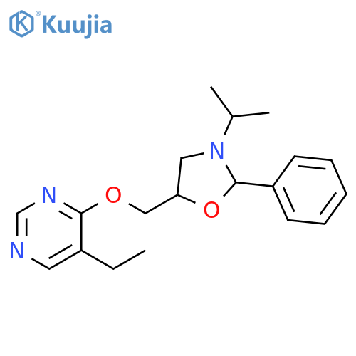 Pyrimidine,5-ethyl-4-[[3-(1-methylethyl)-2-phenyl-5-oxazolidinyl]methoxy]- structure