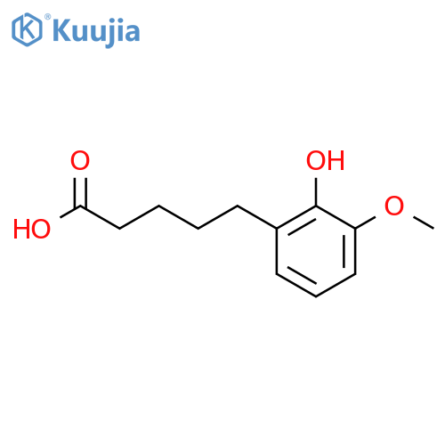 5-(2-Hydroxy-3-methoxyphenyl)pentanoic acid structure