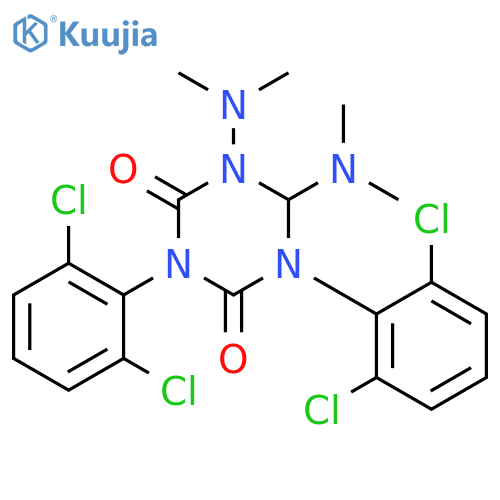 1,3,5-Triazine-2,4(1H,3H)-dione,1,3-bis(2,6-dichlorophenyl)-5,6-bis(dimethylamino)dihydro- structure