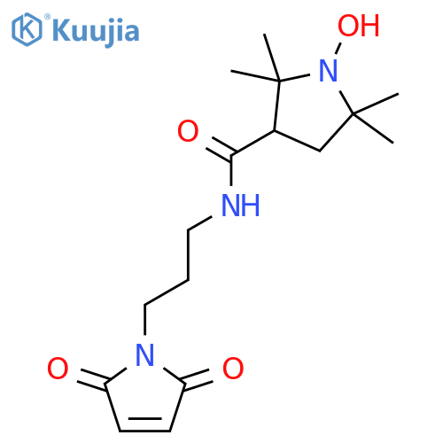 1-Pyrrolidinyloxy,3-[[[3-(2,5-dihydro-2,5-dioxo-1H-pyrrol-1-yl)propyl]amino]carbonyl]-2,2,5,5-tetramethyl- structure