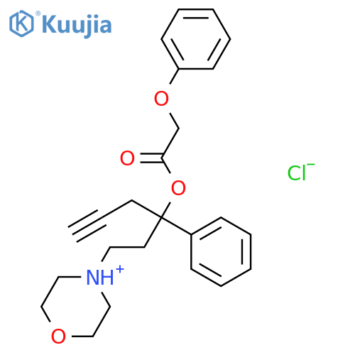 4-{3-[(phenoxyacetyl)oxy]-3-phenylhex-5-yn-1-yl}morpholin-4-ium chloride structure