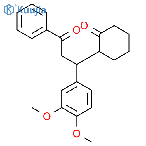 Cyclohexanone, 2-[1-(3,4-dimethoxyphenyl)-3-oxo-3-phenylpropyl]- structure
