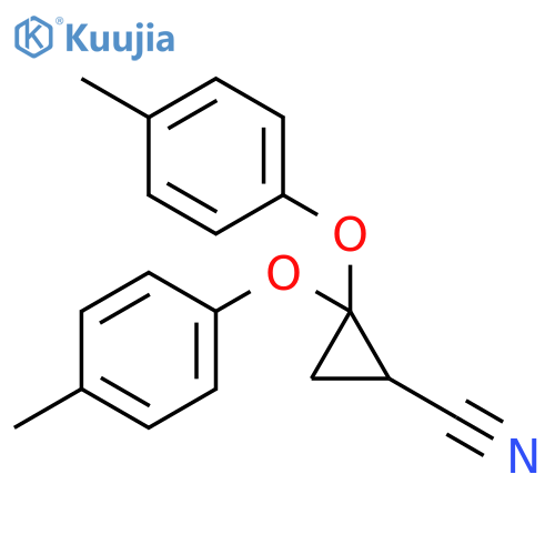 Cyclopropanecarbonitrile, 2,2-bis(4-methylphenoxy)- structure