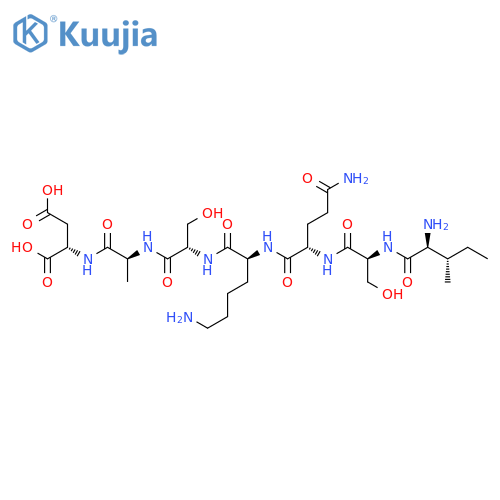 L-ASPARTIC ACID, L-ISOLEUCYL-L-SERYL-L-GLUTAMINYL-L-LYSYL-L-SERYL-L-ALANYL- structure