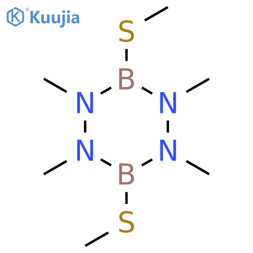 1,2,4,5-tetramethyl-3,6-bis(methylsulfanyl)-1,2,4,5,3,6-tetrazadiborinane structure