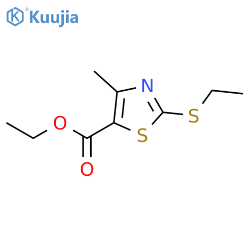 5-Thiazolecarboxylic acid, 2-(ethylthio)-4-methyl-, ethyl ester structure