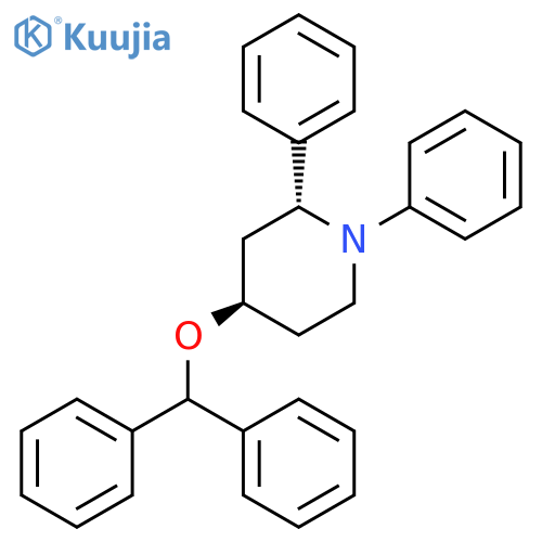 Piperidine, 4-(diphenylmethoxy)-1,2-diphenyl-, (2R,4R)-rel- structure