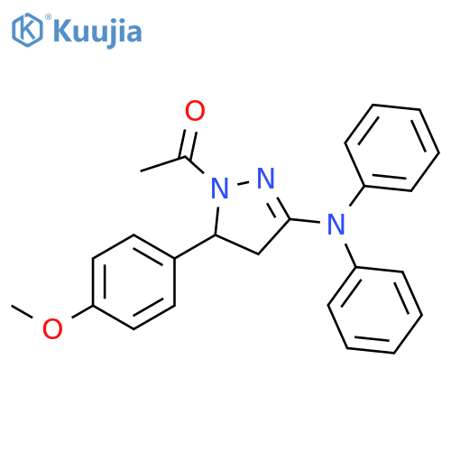 1H-Pyrazol-3-amine,1-acetyl-4,5-dihydro-5-(4-methoxyphenyl)-N,N-diphenyl- structure