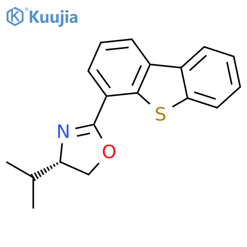 OXAZOLE, 2-(4-DIBENZOTHIENYL)-4,5-DIHYDRO-4-(1-METHYLETHYL)-, (4S)- structure
