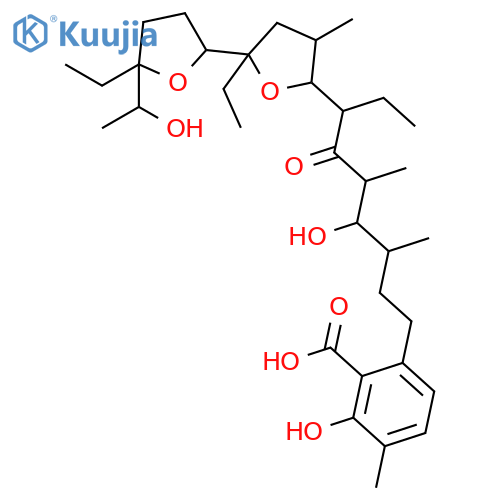 6-[(3r,4s,5s,7r)-7-[(2s,3s,5s)-5-ethyl-5-[(2r,5s)-5-ethyl-5-[(1r)-1-hydroxyethyl]oxolan-2-yl]-3-methyloxolan-2-yl]-4-hydroxy-3,5-dimethyl-6-oxononyl]-2-hydroxy-3-methylbenzoic Acid structure