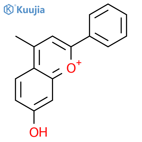 1-BENZOPYRYLIUM, 7-HYDROXY-4-METHYL-2-PHENYL- structure