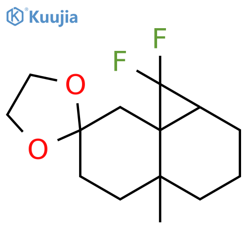 Spiro[cyclopropa[d]naphthalene-7(8H),2'-[1,3]dioxolane],1,1-difluorooctahydro-4a-methyl-, [1aR-[1aa,4ab,8a(R*)]]- (9CI) structure