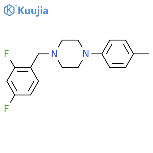 1-(2,4-difluorobenzyl)-4-(4-methylphenyl)piperazine structure