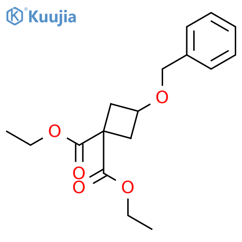 1,1-diethyl 3-(benzyloxy)cyclobutane-1,1-dicarboxylate structure