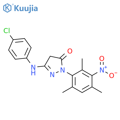 3H-Pyrazol-3-one,5-[(4-chlorophenyl)amino]-2,4-dihydro-2-(2,4,6-trimethyl-3-nitrophenyl)- structure