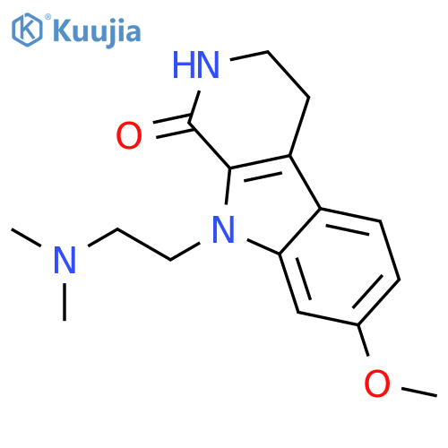 9-[2-(dimethylamino)ethyl]-7-methoxy-2,3,4,9-tetrahydro-1H-beta-carbolin-1-one structure