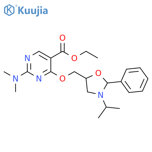5-Pyrimidinecarboxylic acid, 2-(dimethylamino)-4-[[3-(1-methylethyl)-2-phenyl-5-oxazolidinyl]methoxy]-, ethyl ester structure