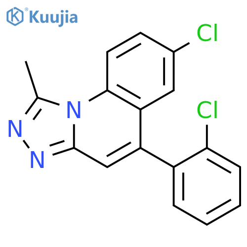 [1,2,4]Triazolo[4,3-a]quinoline, 7-chloro-5-(2-chlorophenyl)-1-methyl- structure