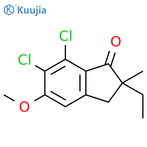 1H-Inden-1-one, 6,7-dichloro-2-ethyl-2,3-dihydro-5-methoxy-2-methyl- structure