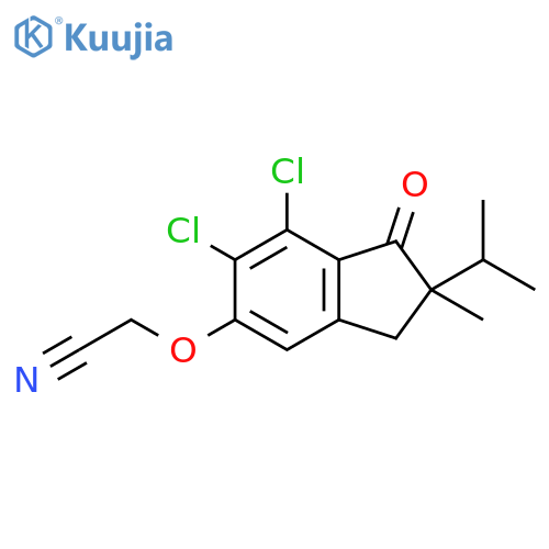 Acetonitrile,[[6,7-dichloro-2,3-dihydro-2-methyl-2-(1-methylethyl)-1-oxo-1H-inden-5-yl]oxy]- structure