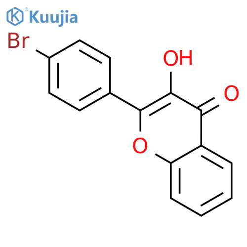 4H-1-BENZOPYRAN-4-ONE, 2-(4-BROMOPHENYL)-3-HYDROXY- structure