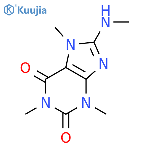 1H-Purine-2,6-dione,3,7-dihydro-1,3,7-trimethyl-8-(methylamino)- structure