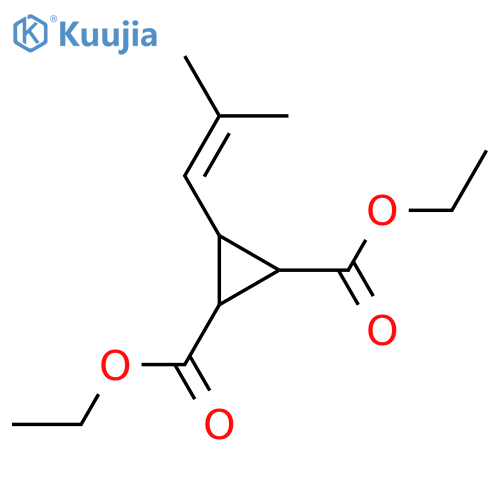 Diethyl 3-(2-methyl-1-propenyl)-1,2-cyclopropanedicarboxylate structure