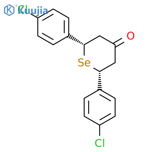 4-Selenanone, 2,6-bis(4-chlorophenyl)-, cis- structure