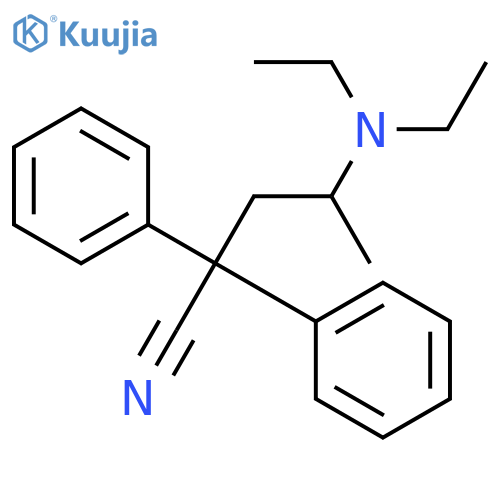 4-(diethylamino)-2,2-diphenylpentanenitrile;hydrochloride structure