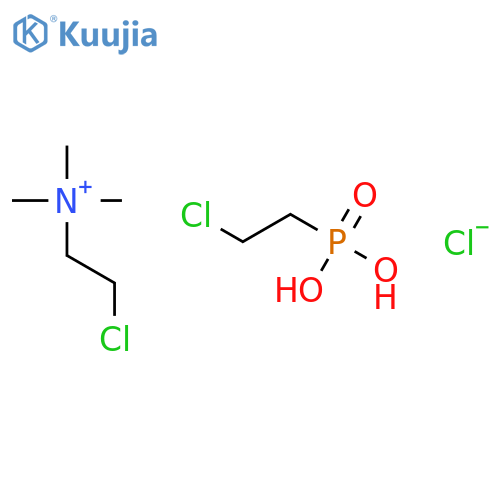 2-chloro-N,N,N-trimethylethanaminium chloride (2-chloroethyl)phosphonic acid (1:1:1) structure