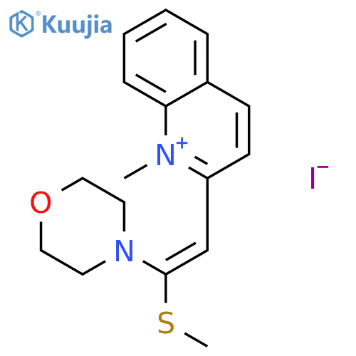 Quinolinium,1-methyl-2-[2-(methylthio)-2-(4-morpholinyl)ethenyl]-, iodide (1:1) structure