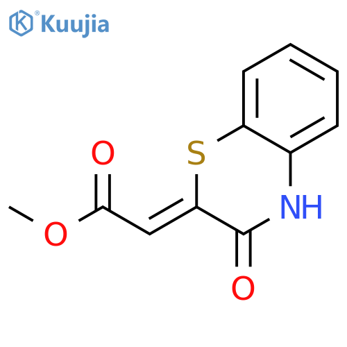 Acetic acid,2-(3,4-dihydro-3-oxo-2H-1,4-benzothiazin-2-ylidene)-, methyl ester structure