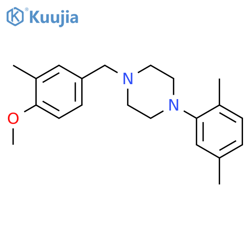 1-(2,5-dimethylphenyl)-4-(4-methoxy-3-methylbenzyl)piperazine structure