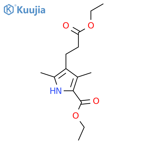 Ethyl 2,4-dimethyl-5-(ethoxycarbonyl)-3-pyrrolepropionate structure