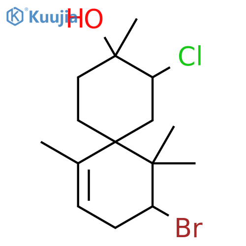 4-bromo-10-chloro-1,5,5,9-tetramethylspiro[5.5]undec-1-en-9-ol structure