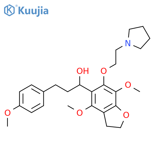 5-Benzofuranmethanol,2,3-dihydro-4,7-dimethoxy-a-[2-(4-methoxyphenyl)ethyl]-6-[2-(1-pyrrolidinyl)ethoxy]- structure