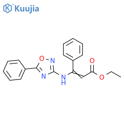 2-Propenoic acid, 3-phenyl-3-[(5-phenyl-1,2,4-oxadiazol-3-yl)amino]-,ethyl ester structure