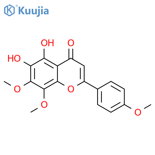 4H-1-Benzopyran-4-one,5,6-dihydroxy-7,8-dimethoxy-2-(4-methoxyphenyl)- structure