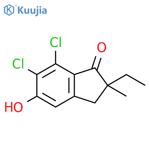 1H-Inden-1-one, 6,7-dichloro-2-ethyl-2,3-dihydro-5-hydroxy-2-methyl- structure
