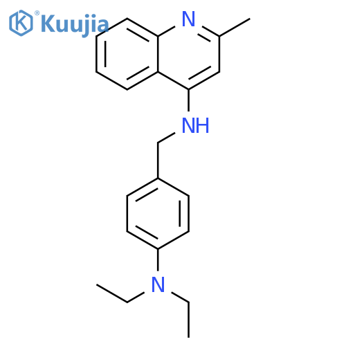 N-[(4-diethylaminophenyl)methyl]-2-methyl-quinolin-4-amine structure