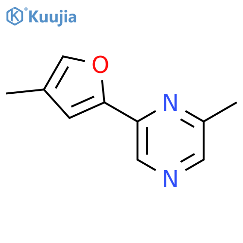Pyrazine, 2-methyl-6-(4-methyl-2-furanyl)- structure